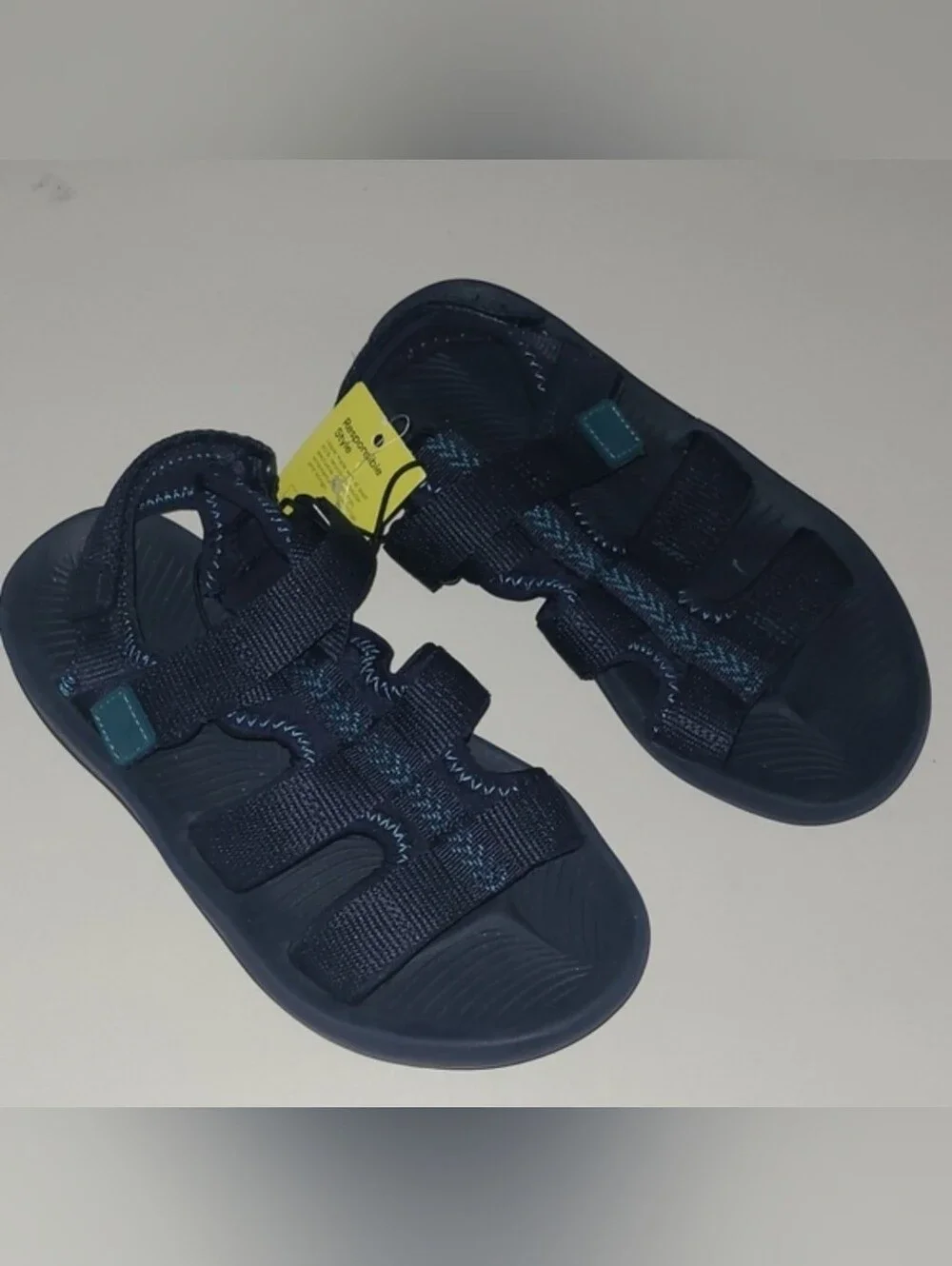 New with tags! All in Motion Boys 3 navy blue summer strap sandals Lumi
